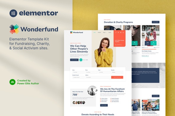 Wonderfund – 筹款与慈善Elementor模板套件