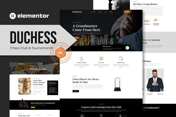 Duchess – 国际象棋俱乐部与锦标赛Elementor模板套件