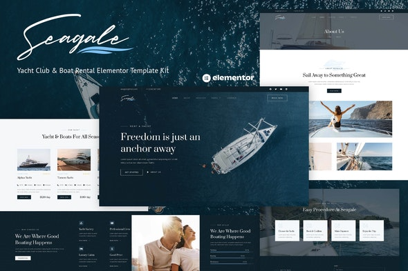 Seagale – Yacht Club & Boat Rental Elementor Template Kit | 游艇俱乐部与船只租赁Elementor模板套件