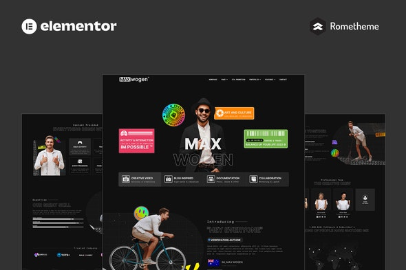 MAX - Content Creator Elementor Pro 完整网站模板套件（专业内容创作模板）