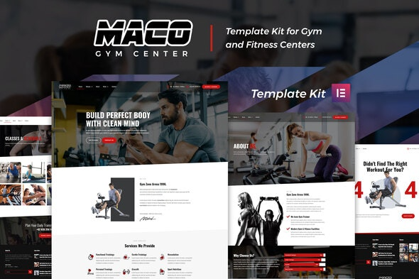 Maco Kit – Gym & Fitness Elementor Template Kit - 健身房与健身Elementor模板套件