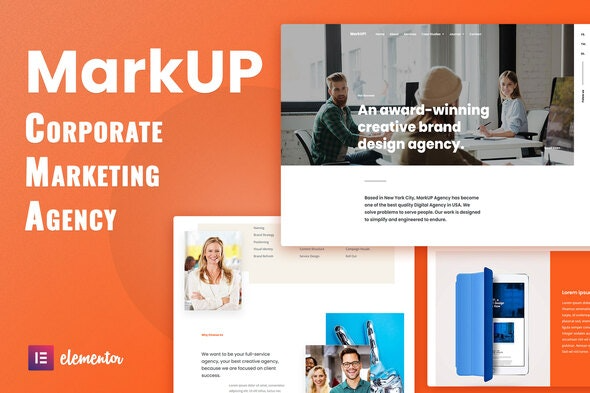 MarkUP – Corporate & Marketing Agency Elementor Template Kit – 企业营销机构Elementor模板套件
