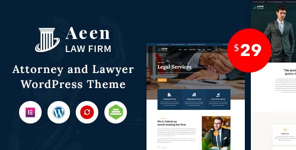 Aeen v1.8.1 - 律师和法律顾问WordPress主题