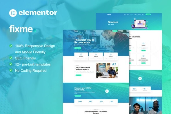 Fixme - 电脑维修服务Elementor模板套件