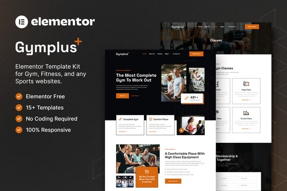 Gymplus Gym & Fitness Elementor Template Kit - 健身房与健身Elementor模板套件