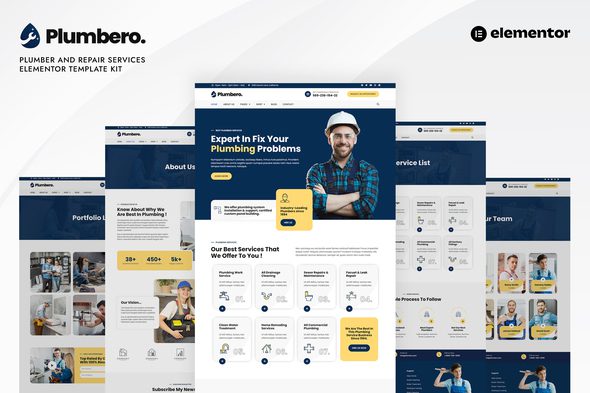 Plumbero - 水管工与维修服务Elementor模板套件