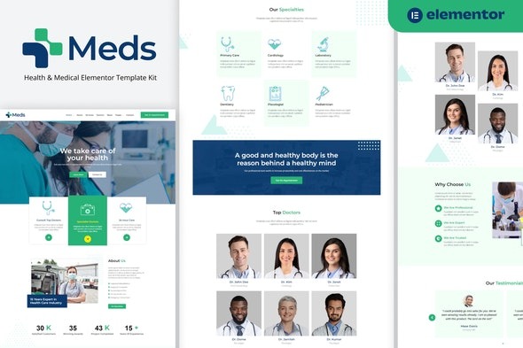 Meds – 健康与医疗Elementor模板套件