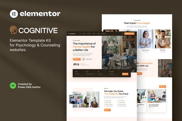 Cognitive – Psychology & Counseling Elementor Template Kit | 心理学与咨询Elementor模板套件