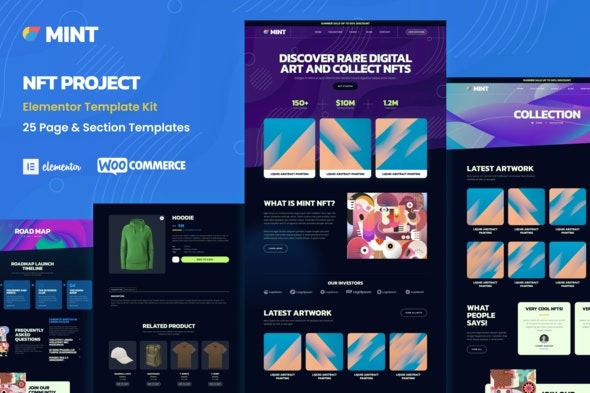 Mint – NFT项目与作品集WooCommerce Elementor模板套件