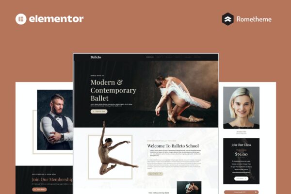Balleto – 芭蕾舞学校Elementor Pro全站模板套件