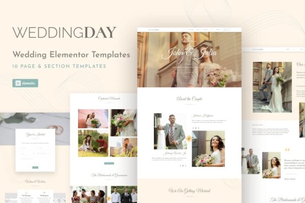 WeddingKit – 邀请函与相册活动Elementor模板套件