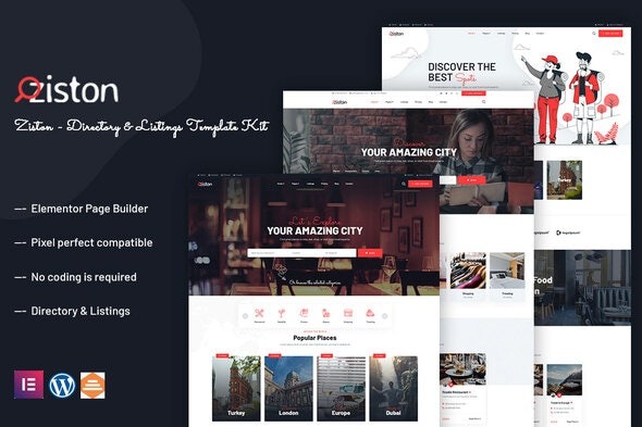 Ziston – Directory & Listings Elementor Template Kit | 目录和列表Elementor模板套件