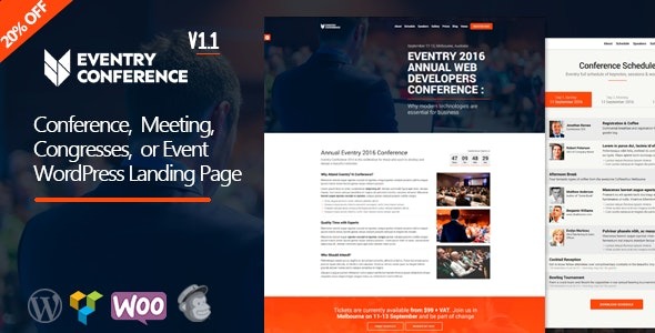 Eventry v1.2.7 会议聚会落地页WordPress主题 - 专业活动展示与推广