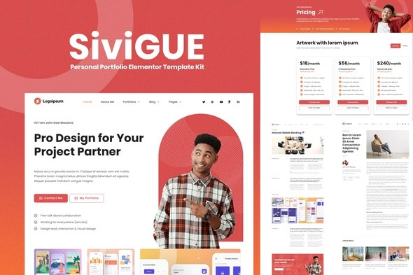SiviGUE – 个人作品集Elementor模板套件