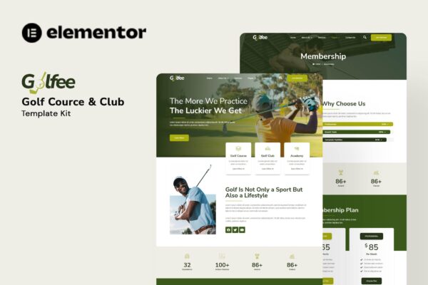 Golfee – 高尔夫球场和俱乐部Elementor模板套件