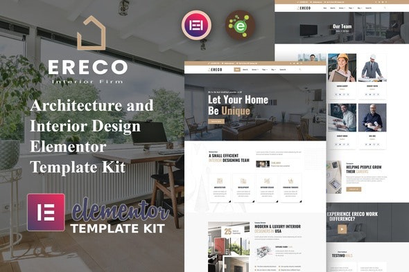 Ereco - 建筑与室内设计Elementor模板套件