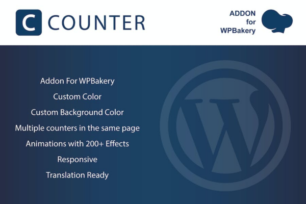 Counter v1.0 Addons for WPBakery Page Builder WordPres Plugin - WPBakery页面构建器的计数器插件