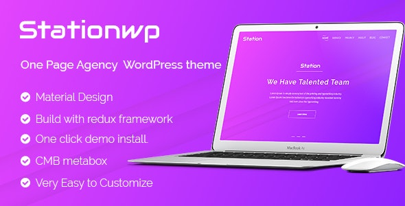 StationWP v1.2 Agency WordPress主题 - 单页机构网站模板