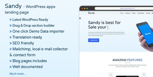 SANDYWP v1.6 Apps Landing Page WordPress Theme - 应用落地页WordPress主题