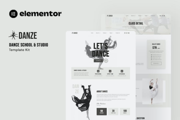 Danze - 舞蹈工作室学校Elementor模板套件