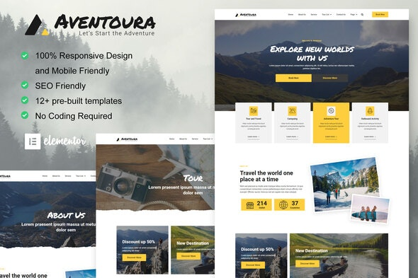 Aventoura - 旅游与旅行社Elementor模板套件