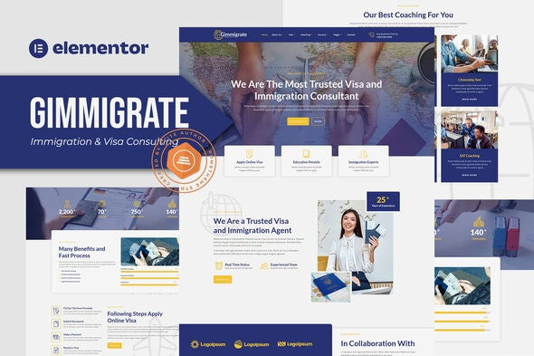 Gimmigrate – 移民与签证咨询Elementor模板套件