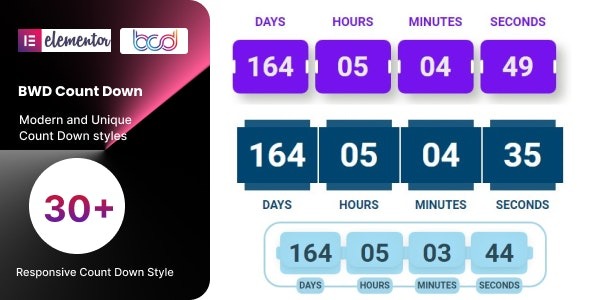 BWD Count Down for elementor v1.0 - Elementor倒计时插件