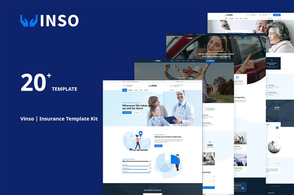 Vinso - 保险Elementor模板套件 | 专业保险网站设计模板