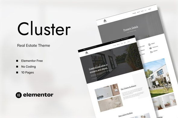 Cluster – 房地产Elementor模板套件 | Real Estate Elementor Template Kit