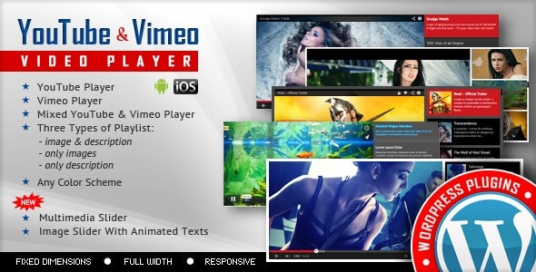 Youtube Vimeo Video Player and Slider WP Plugin v3.8 - WordPress视频播放器和滑块插件