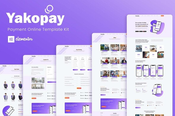 Yakopay - 在线支付应用Elementor模板套件