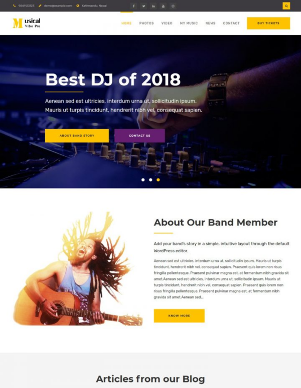 Musical Vibe Pro v2.2.2 - 专业音乐主题，打造动感网站体验