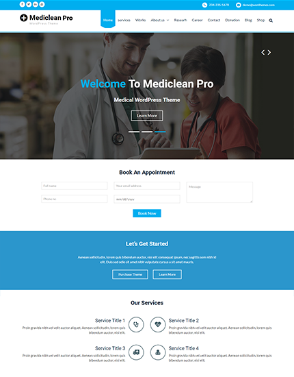 Mediclean Pro v2.7 - 专业医疗诊所WordPress主题