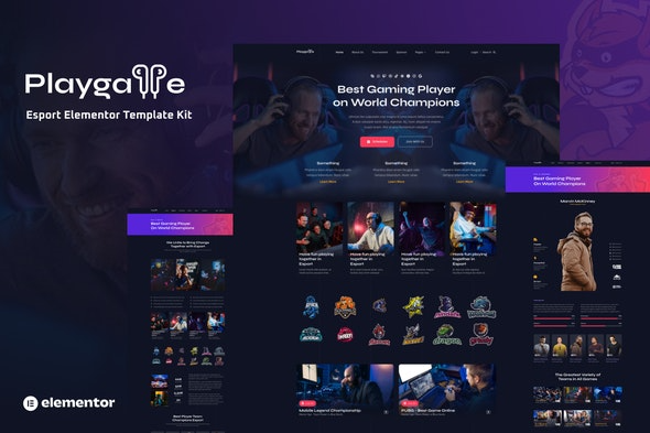 Playgame – Esports Elementor Template Kit | 电竞游戏Elementor模板套件