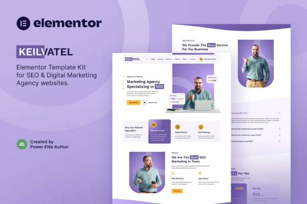 Keilvatel – SEO与数字营销机构Elementor模板套件