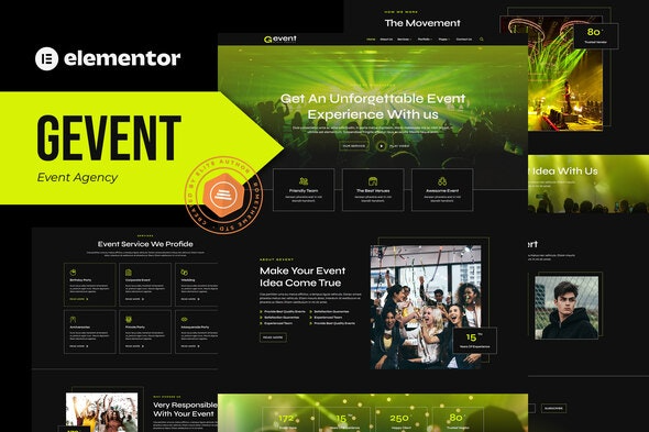 Gevent – 活动机构Elementor模板套件