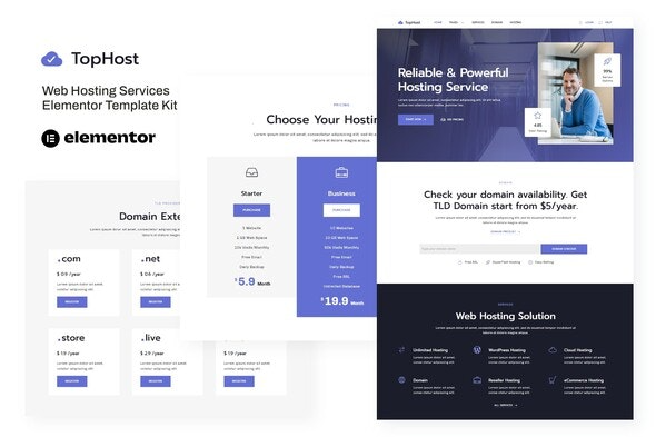 TopHost – 网站托管服务Elementor模板套件