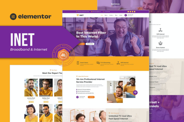 Inet – 宽带和互联网服务提供商Elementor Pro模板套件