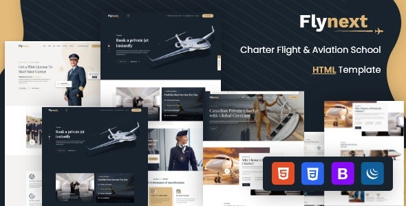 Flynext v1.0 Private Airlines Charters HTML Template - 私人航空包机HTML模板