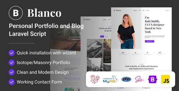Blanco v1.3 Personal Portfolio and Blog Laravel Script - 个人作品集和博客Laravel脚本