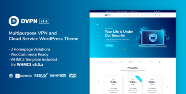 DVPN v1.6 多功能VPN WordPress主题 - 专为VPN服务打造的多功能网站模板