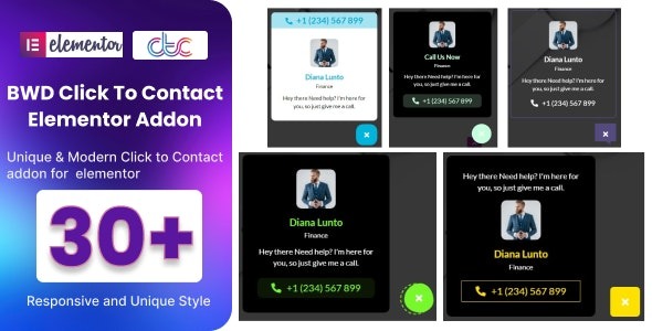 Click To Contact For Elementor v1.0 - Elementor点击联系表单插件