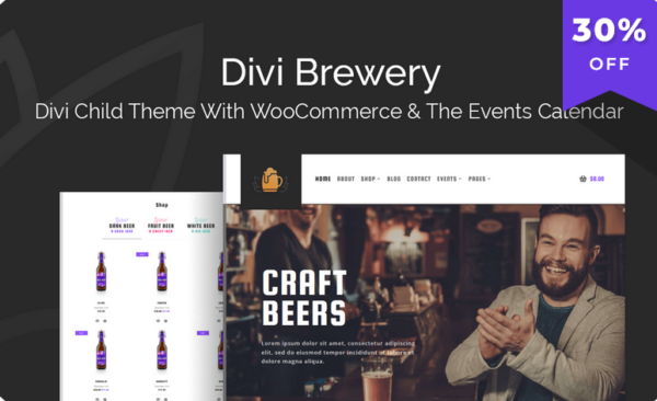 Divi Brewery v1.0.2 - 专业啤酒厂和酒吧WordPress主题