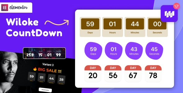 Wiloke Countdown Timer for Elementor v1.0.21 - Elementor倒计时器插件