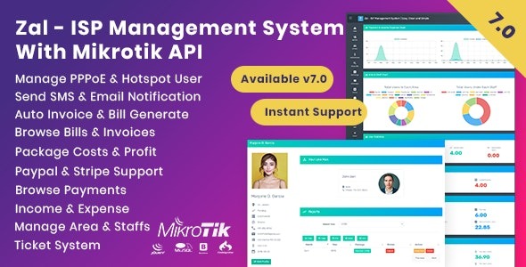 Zal v7.0 ISP管理系统 - 集成Mikrotik API的互联网服务提供商解决方案