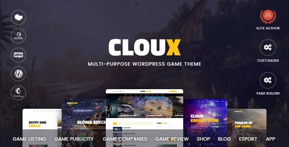 Cloux v1.1.3 游戏与电竞 WordPress 主题 - 多功能游戏网站模板