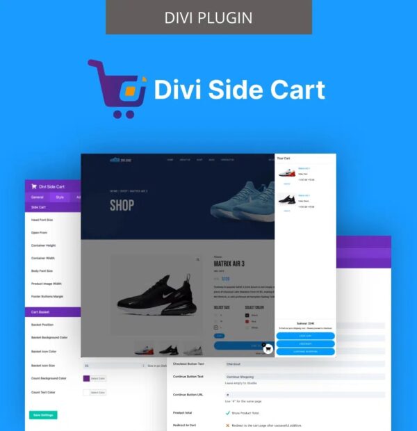 Divi Side Cart v1.0 - 为Divi主题设计的侧边购物车插件