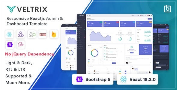 Veltrix v1.0.0 React Js Admin & Dashboard Template - 响应式后台管理仪表盘模板