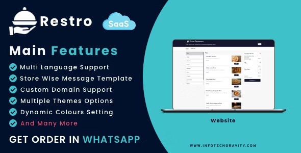 Restro SaaS v7.0 WhatsApp在线订餐系统 / 多餐厅管理