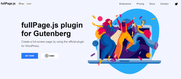 FullPage for Gutenberg v3.0.5 - WordPress古腾堡区块编辑器全屏滚动插件